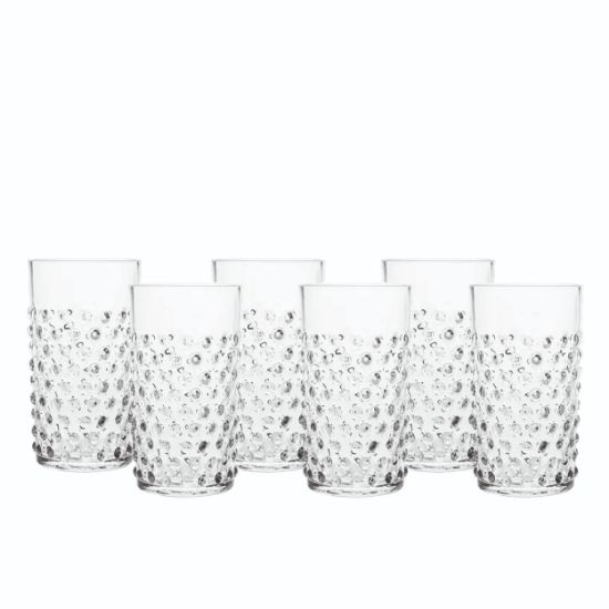 Imagen de Crystal hobnail tumber set de 6