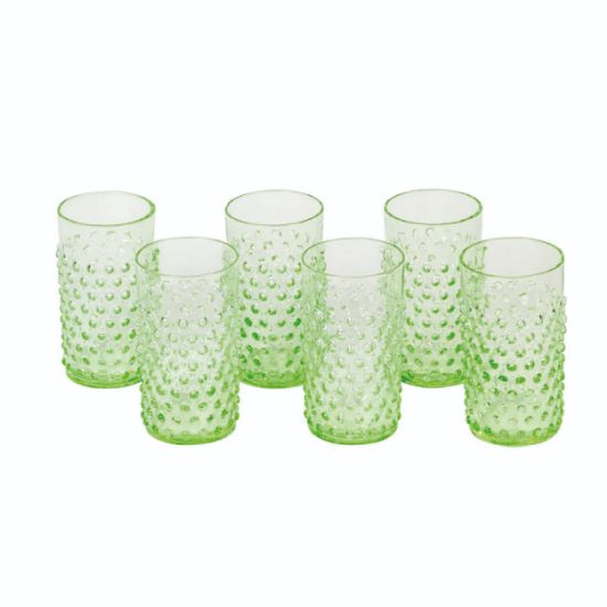 Imagen de Light green hobnail tumbler set de 6