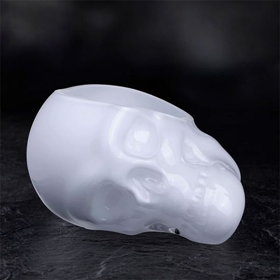 Imagen de Memento Mori skull bowl opal white small