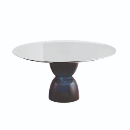 Imagen de PLATON CON BASE MADAME ACERO /AZUL