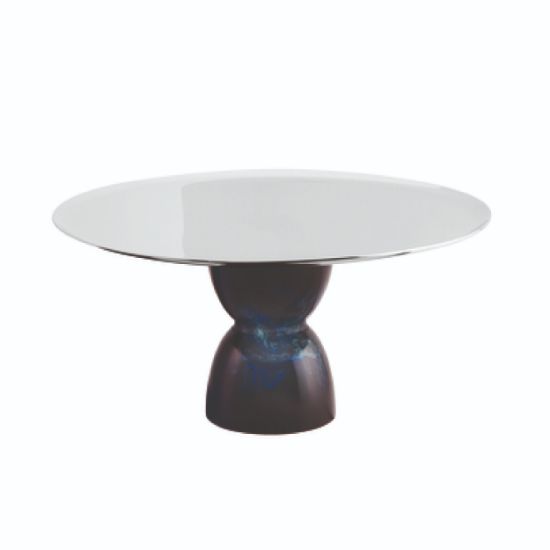 Imagen de PLATON CON BASE MADAME ACERO /AZUL