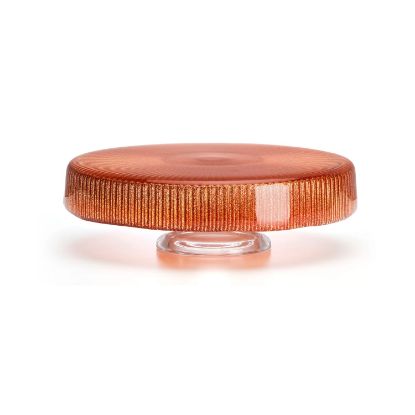 Imagen de NOEL SCALLOPPED GLASS CAKESTAND CM 26 ORANGE GLITT