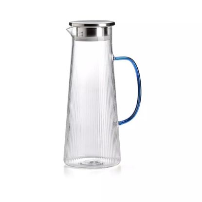 Imagen de NARCISO BOROSILICATE GLASS PLEATED JUG WITH STEEL 