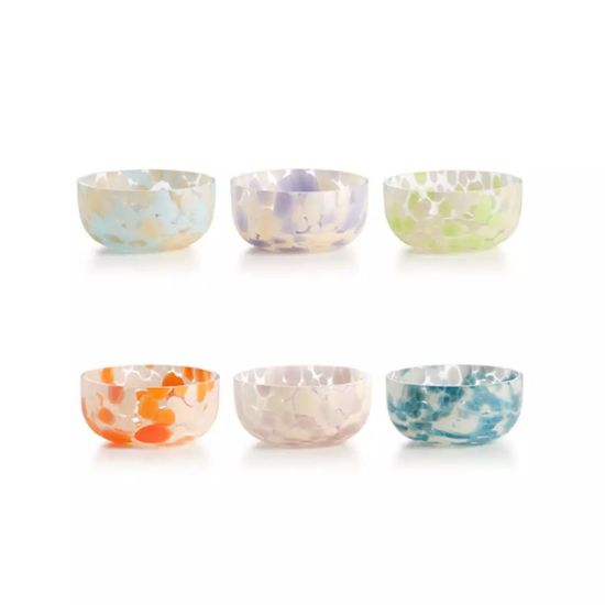 Imagen de ANTIGUA SET 6 GLASS CUPS WTH DIFFERENT COLORS DROP