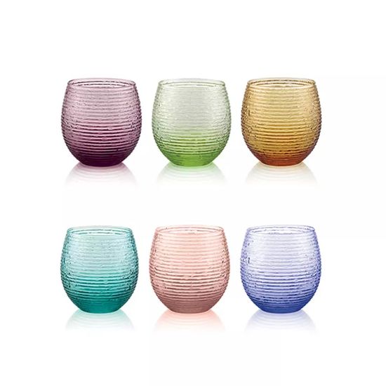 Imagen de MULTICOLOR SET 6 TUMBLERS ASSORTED MASS COLORED GL
