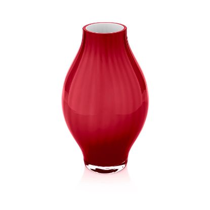 Imagen de ARIANNA VASE H 26.5 CM CASED RED GLSS WHITE INTERI