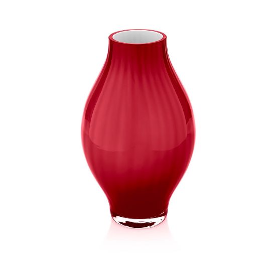 Imagen de ARIANNA VASE H 26.5 CM CASED RED GLSS WHITE INTERI